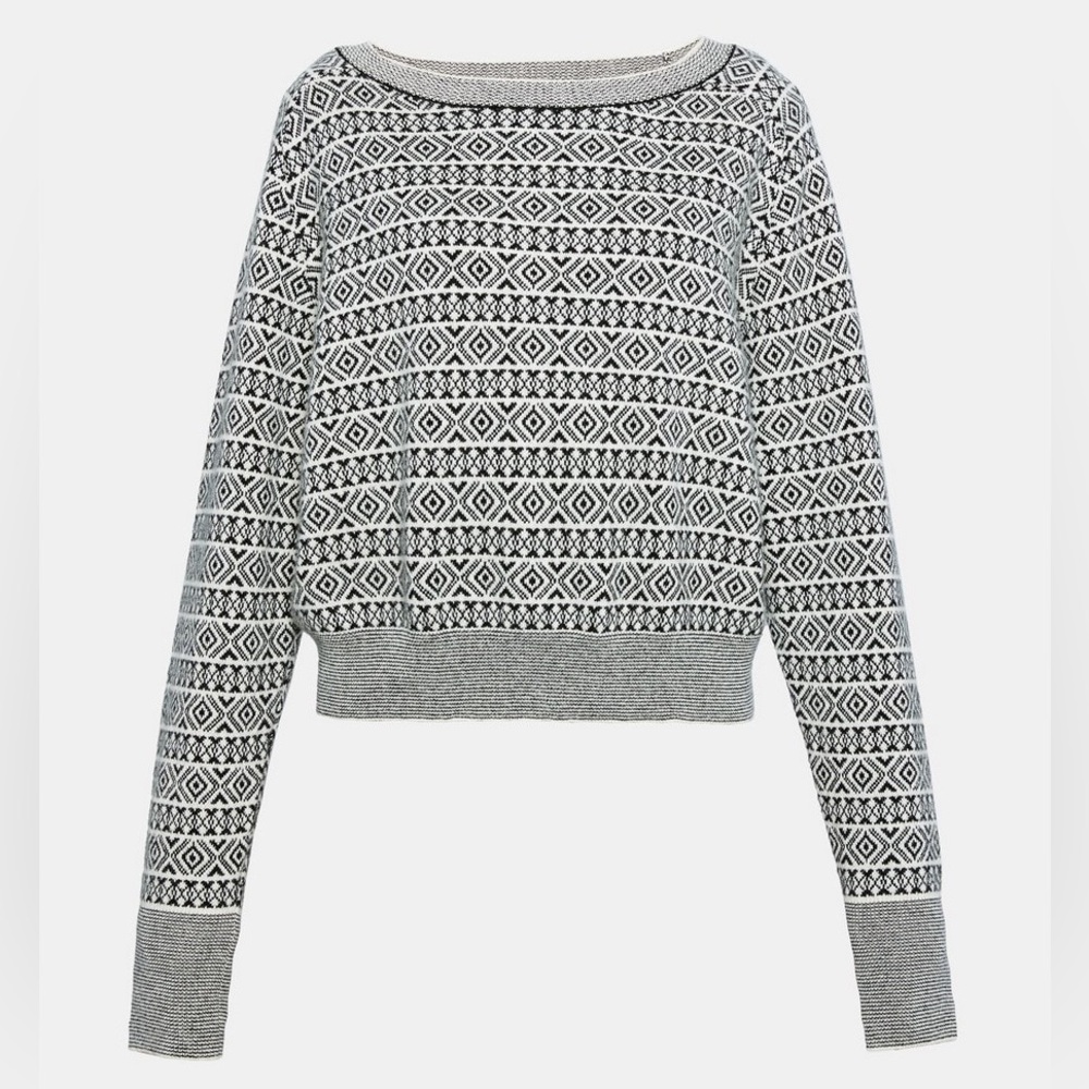 Theory 100% Cashmere Jacquard Boatneck Sweater